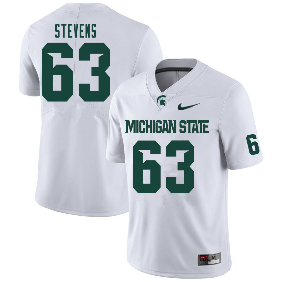 Men #63 Justin Stevens Michigan State Spartans College Football Jerseys Sale-White
